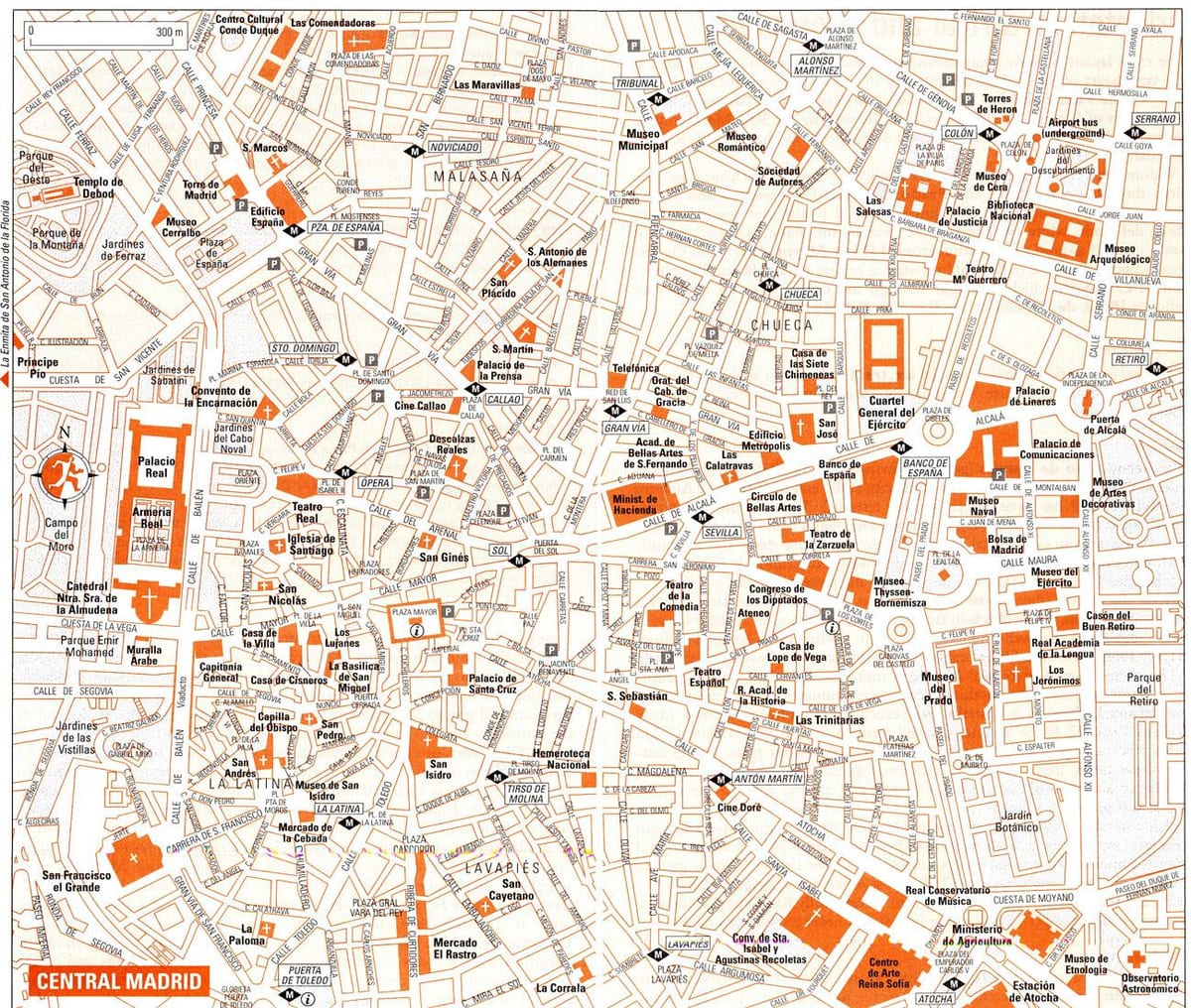 turizm xəritəsi mərkəzinin Madrid