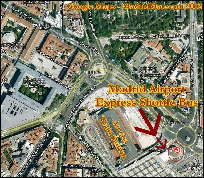 Puerta-de-Аточа dəmir yolu vağzalı xəritə