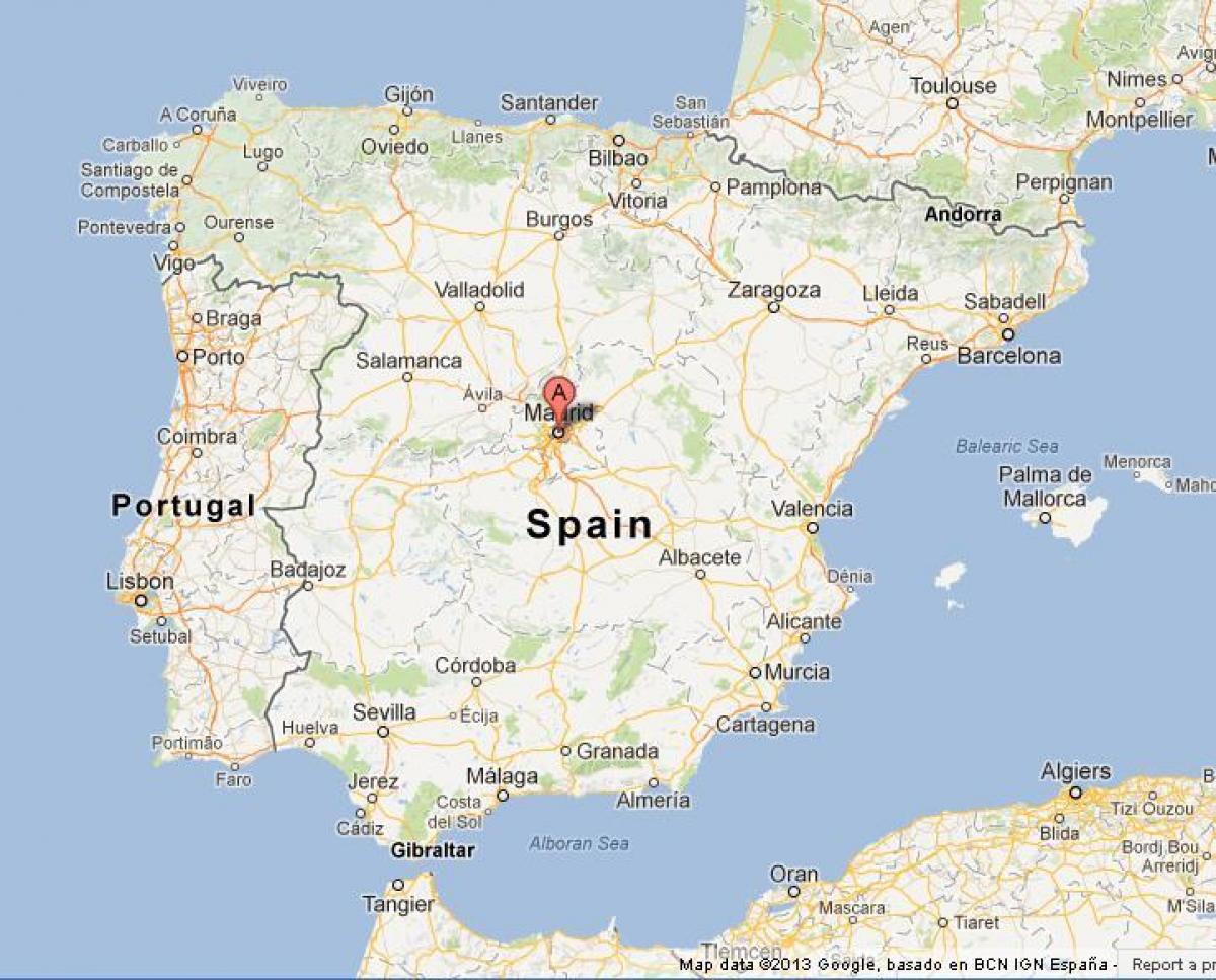 Madrid İspaniya dünyanın xəritəsi