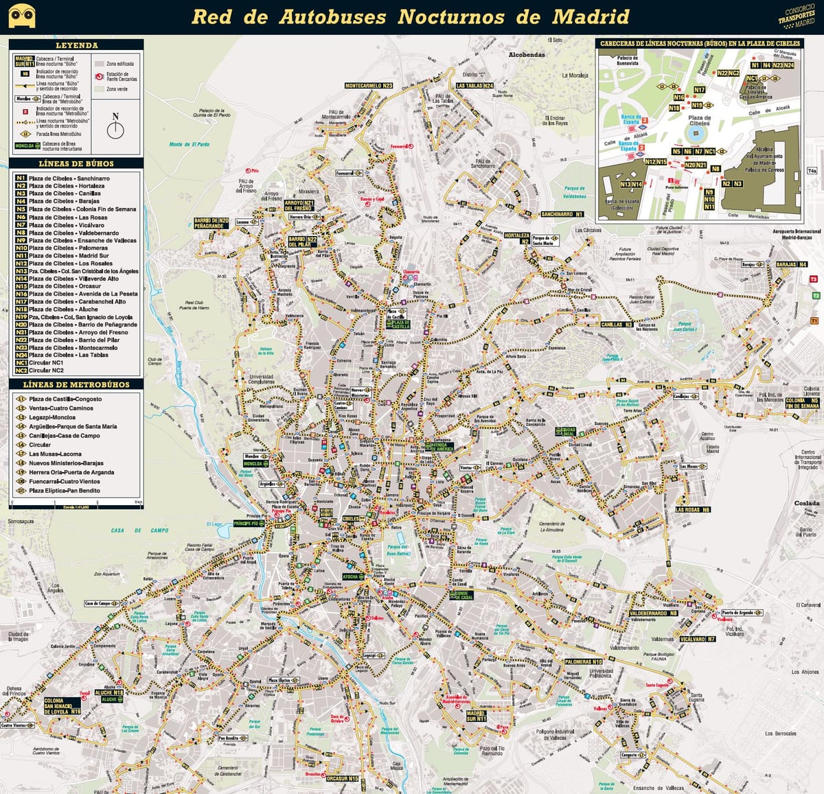 kart Madrid gecə avtobus