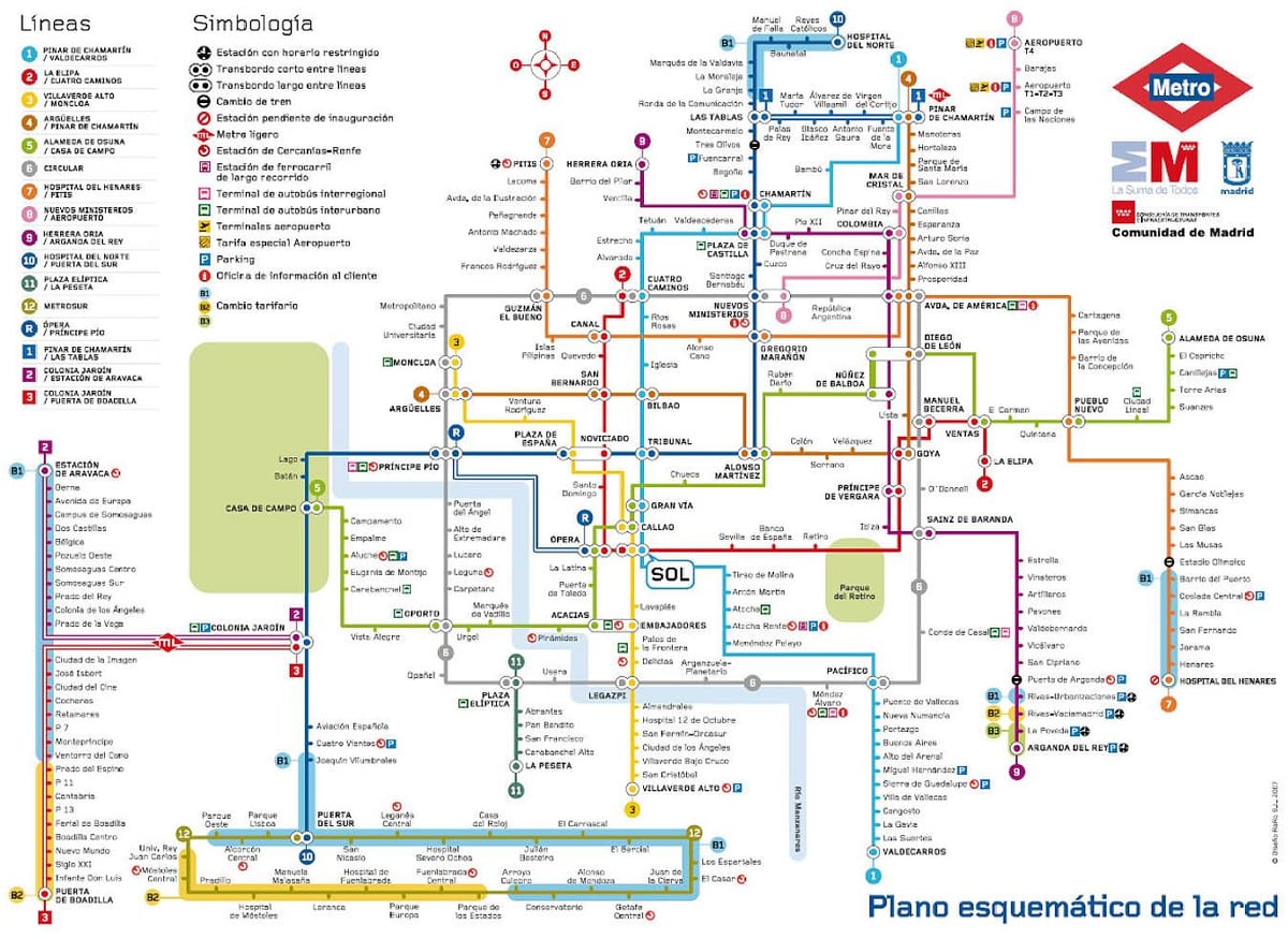 Madrid metro xəritəsi