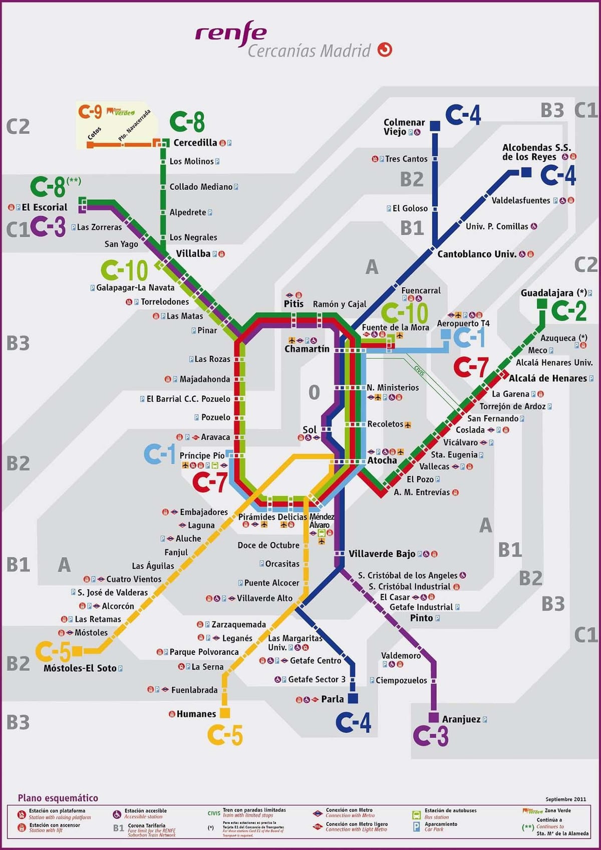 Madrid dəmir yolu xəritəsi