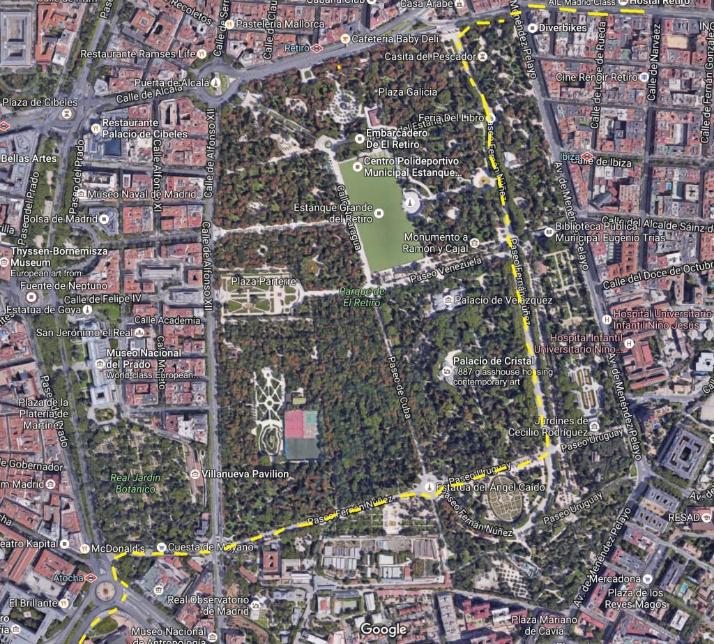park Ретиро Madrid xəritə