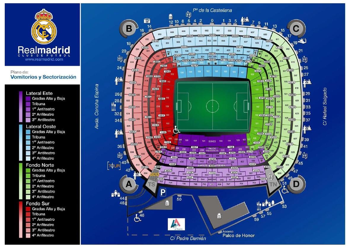 kart "Real madrid" stadionu