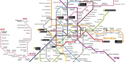 Metro Madrid İspaniya xəritəsi