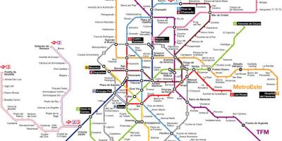 Metro Madrid xəritəsi